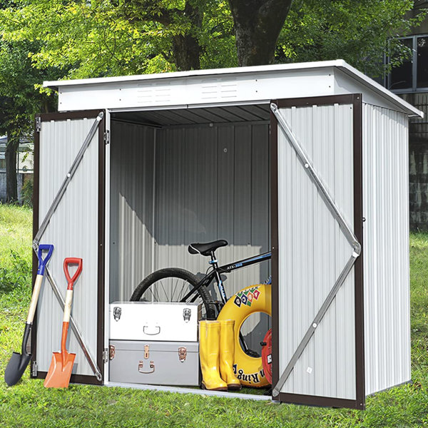 USeeworld 6 ft. W x 4 ft. D Metal Vertical Storage Shed & Reviews Wayfair
